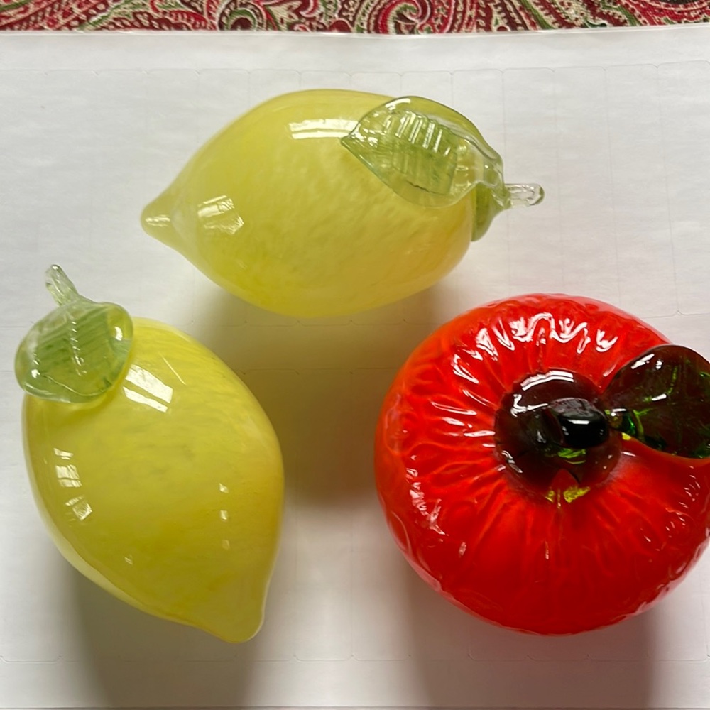Glass lemons & orange